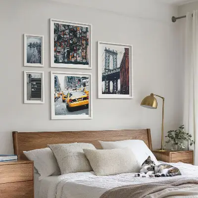 Moderne schilderijenset met charmante uitzichten op New York