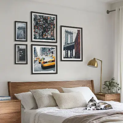 Moderne schilderijenset met charmante uitzichten op New York