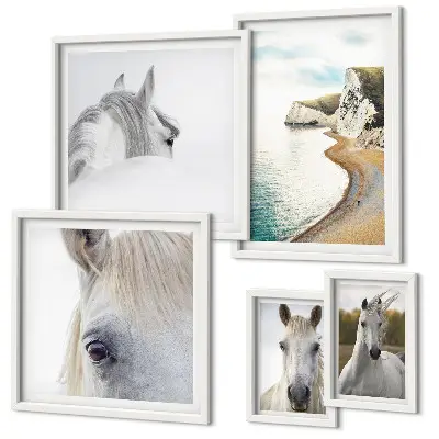 Gallery wall Paarden strand natuur minimalisme