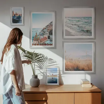 Schilderijenset modern charmant uitzicht op zee