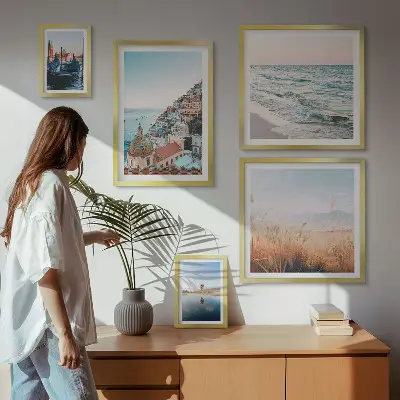 Schilderijenset modern charmant uitzicht op zee