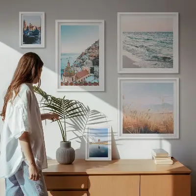 Schilderijenset modern charmant uitzicht op zee