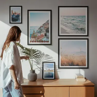 Schilderijenset modern charmant uitzicht op zee