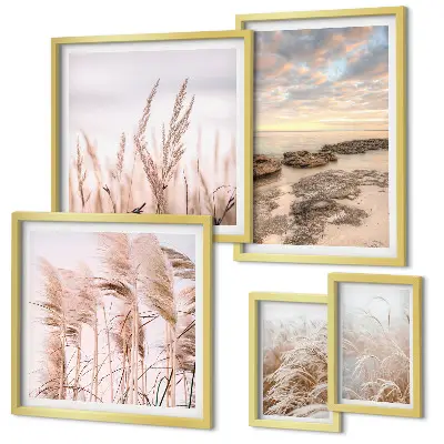 Gallery wall kustlandschappen met zon