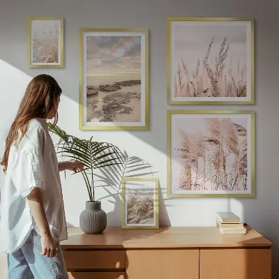 Gallery wall kustlandschappen met zon