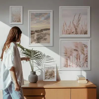 Gallery wall kustlandschappen met zon