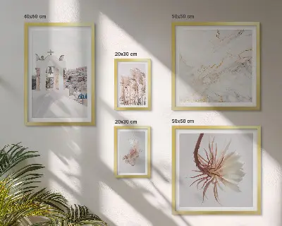 Wanddecoratie compositie stijlvolle uitzichten met architectuur en natuur