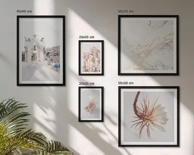 Wanddecoratie compositie stijlvolle uitzichten met architectuur en natuur