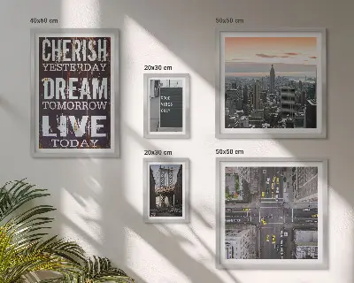 Moderne schilderijen set met inspirerende stadsslogans