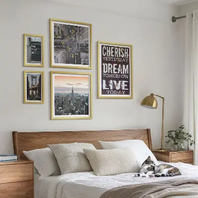 Moderne schilderijen set met inspirerende stadsslogans