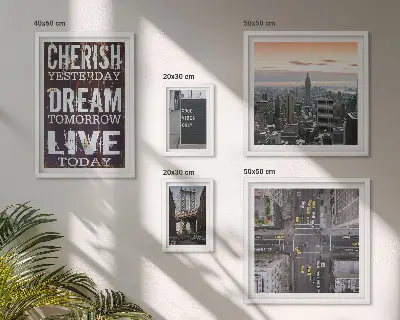 Moderne schilderijen set met inspirerende stadsslogans