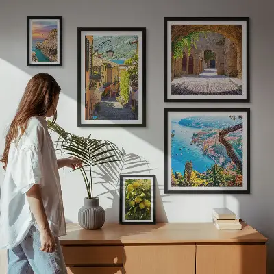 Wanddecoratie compositie Charmant uitzicht op zee