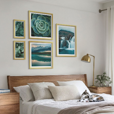 Wanddecoratie compositie Groene planten, watervallen, natuur