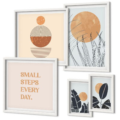Gallery wall Stijlvolle slogans met plantenafbeeldingen