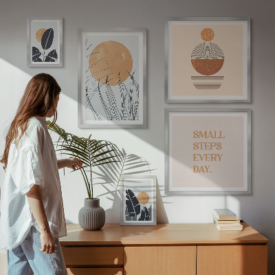 Gallery wall Stijlvolle slogans met plantenafbeeldingen