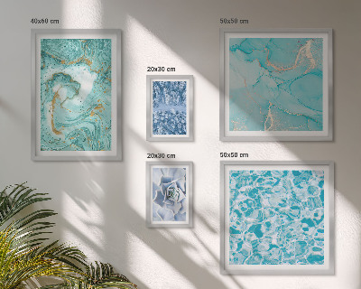 Wanddecoratie compositie Stijlvolle turquoiseblauwe accenten