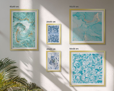 Wanddecoratie compositie Stijlvolle turquoiseblauwe accenten