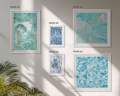 Wanddecoratie compositie Stijlvolle turquoiseblauwe accenten