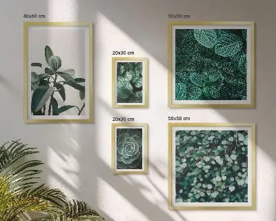 Wanddecoratie compositie met plantenmotieven van groene bladeren
