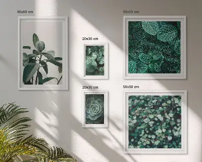 Wanddecoratie compositie met plantenmotieven van groene bladeren