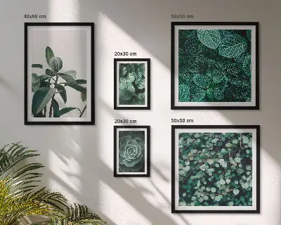 Wanddecoratie compositie met plantenmotieven van groene bladeren