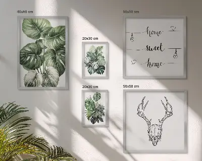 Set van moderne schilderijen met plantmotieven voor een natuurlijke uitstraling in huis