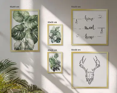 Set van moderne schilderijen met plantmotieven voor een natuurlijke uitstraling in huis