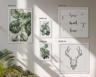 Set van moderne schilderijen met plantmotieven voor een natuurlijke uitstraling in huis