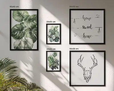 Set van moderne schilderijen met plantmotieven voor een natuurlijke uitstraling in huis