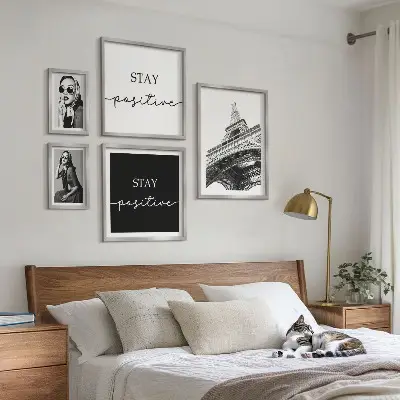 Moderne schilderijen set Stijlvolle grafische mode Parijs