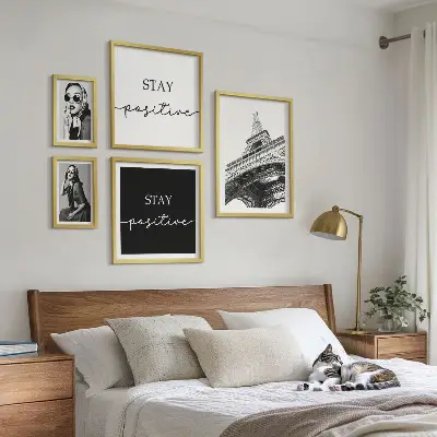 Moderne schilderijen set Stijlvolle grafische mode Parijs