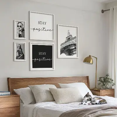 Moderne schilderijen set Stijlvolle grafische mode Parijs
