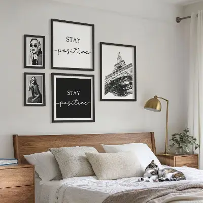 Moderne schilderijen set Stijlvolle grafische mode Parijs