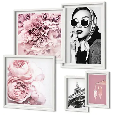 Gallery wall Stijlvolle portretten van rozen.