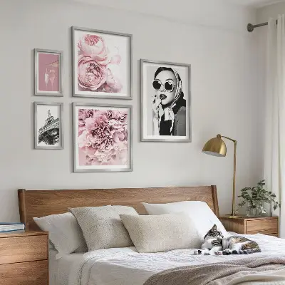 Gallery wall Stijlvolle portretten van rozen.