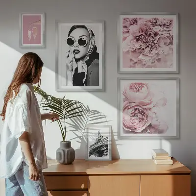 Gallery wall Stijlvolle portretten van rozen.