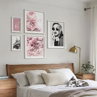 Gallery wall Stijlvolle portretten van rozen.