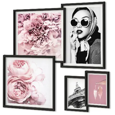 Gallery wall Stijlvolle portretten van rozen.
