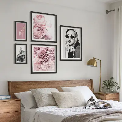 Gallery wall Stijlvolle portretten van rozen.