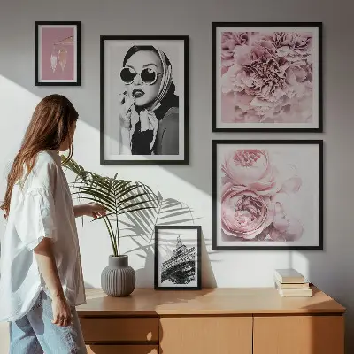 Gallery wall Stijlvolle portretten van rozen.