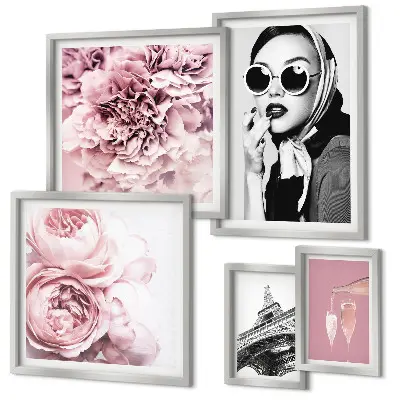Gallery wall Stijlvolle portretten van rozen.