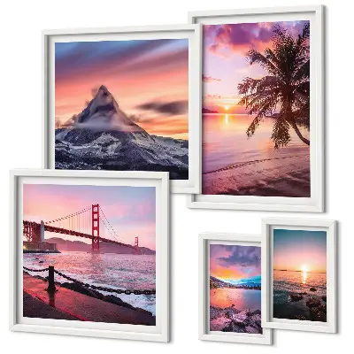 Gallery wall Zeegezichten met palmbomen