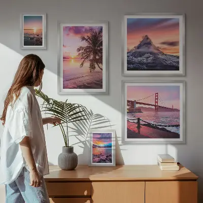 Gallery wall Zeegezichten met palmbomen