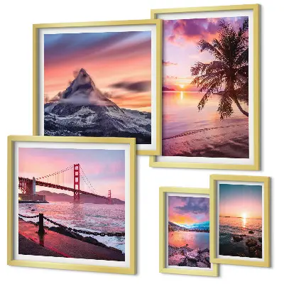 Gallery wall Zeegezichten met palmbomen