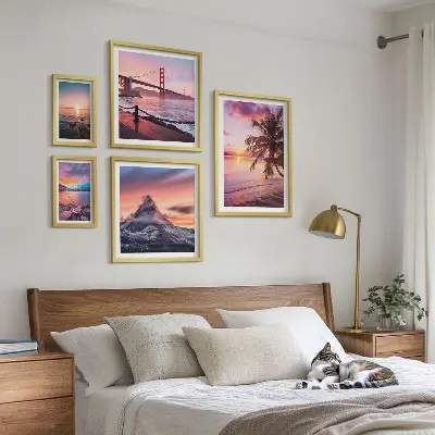 Gallery wall Zeegezichten met palmbomen
