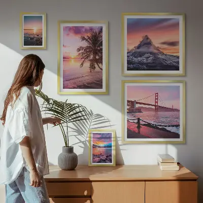 Gallery wall Zeegezichten met palmbomen