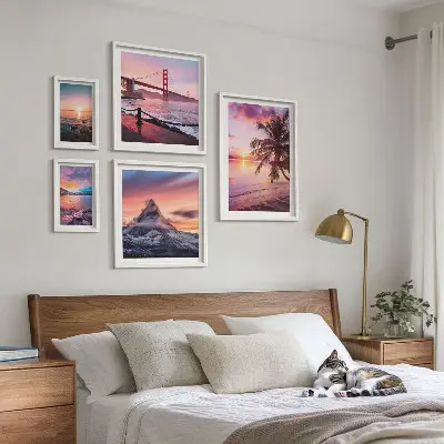 Gallery wall Zeegezichten met palmbomen