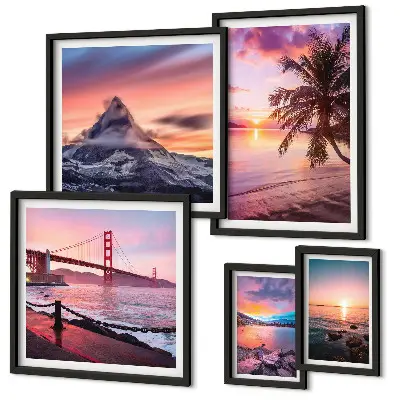 Gallery wall Zeegezichten met palmbomen