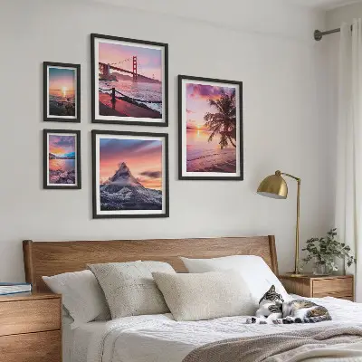 Gallery wall Zeegezichten met palmbomen