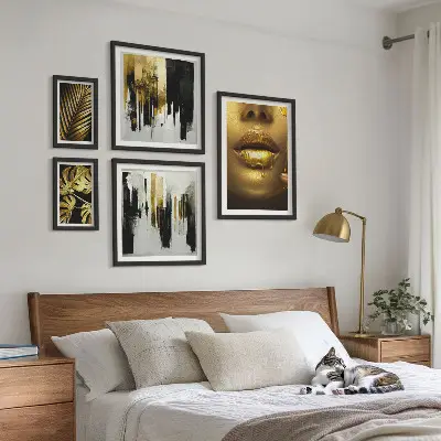 Wanddecoratie compositie met glamoureuze plantengezichten